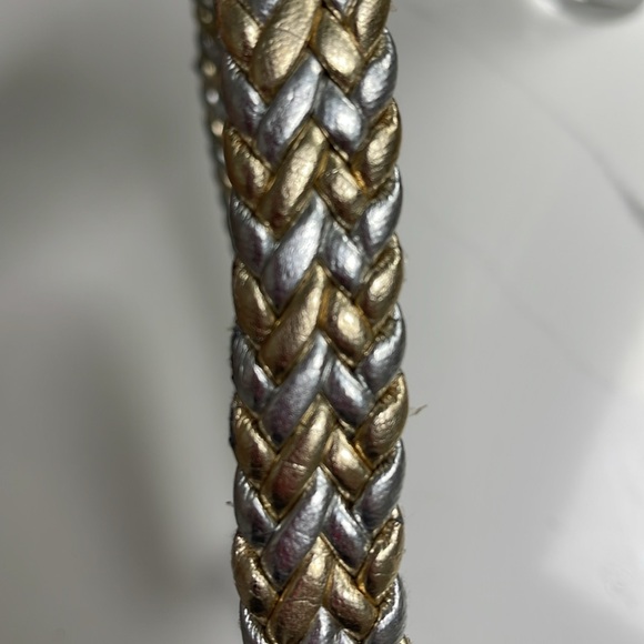 VTG Gold and silver tone braided leather belt (25 in) - Picture 7 of 7